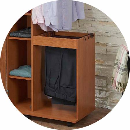 There are more crossbar below, you can draped clothes.